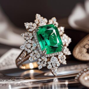 Luxurious emerald ring